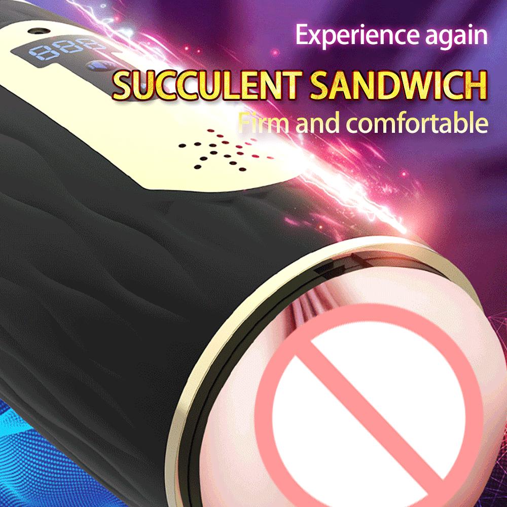 Double Head Male Masturbators Smart Heating Vibrating Sucking Masturbation for Man Artificial Vagina Sex Toy for Men