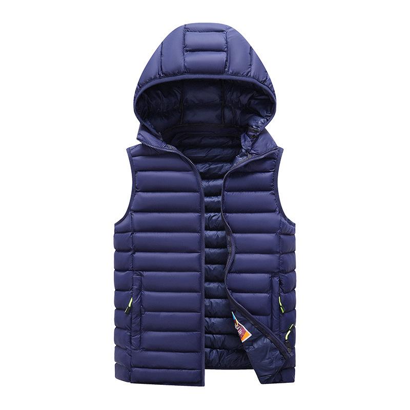 Жилет мужской осенне-зимний хлопковый утолщенный жилет пуховый хлопок спортивный жилет большого размера с капюшоном