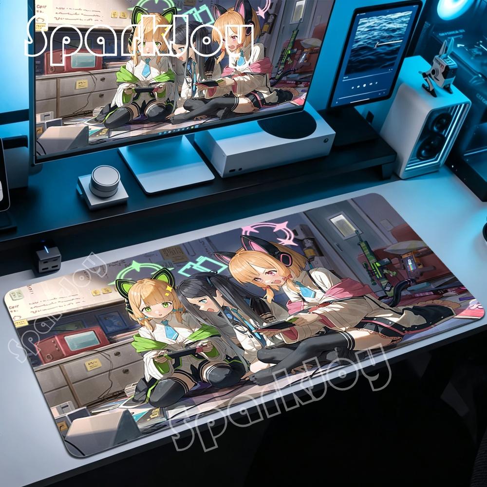 Xxl Mouse Pad Blue Archive Anime Gir Cute Mousepad AntiSlip Mouse Pad Gamer Desk Gaming Laptop Accessories Teclado Mat 90x40cm