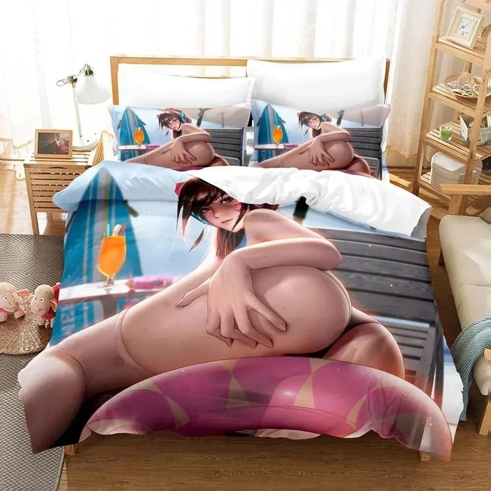 3D Printing Sexy Girls Overwatch Bedding Set Duvet Cover Sheet Pillowcase Bed Full Queen King Size Comforter Bedroom
