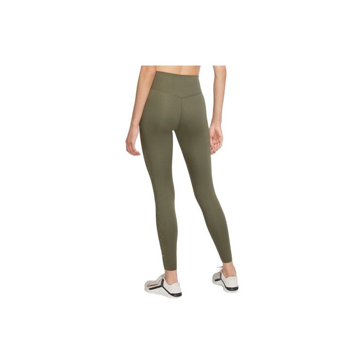 Nike Женские облегающие спортивные брюки с принтом сбоку, зеленые DM7258-222