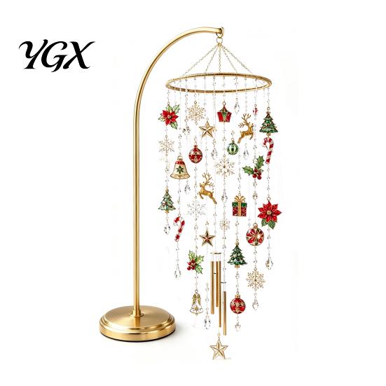 Relaxing Decompression Craft Hobby DIY Christmas Wind Chime Kit, Faux Crystal Bead Hanging Ornament Set Easy Assembly Kit for Beginners with