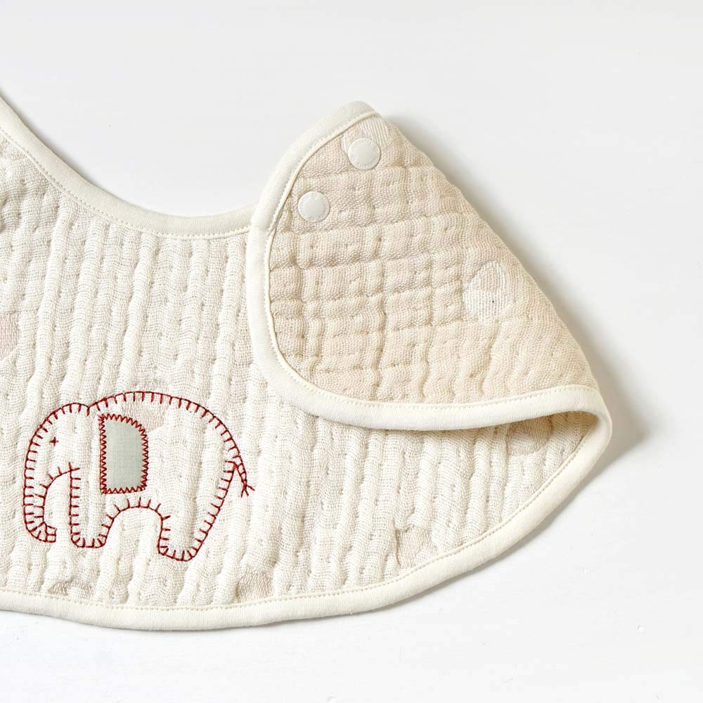 10mois Hoppetta Fufuku Gauze BIB BATON Guri Beige 20211000 - (6-ply Gauze)