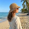 Wide Brim Sunscreen Bucket Hat Large Fisherman Hat Elegant Straw Weave Sun Hat Summer