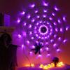 Battery Powered Halloween Spider Web Lights 70 LED Waterproof Cobweb Decorative String Lamp with 8 Modes For Haunted House Party