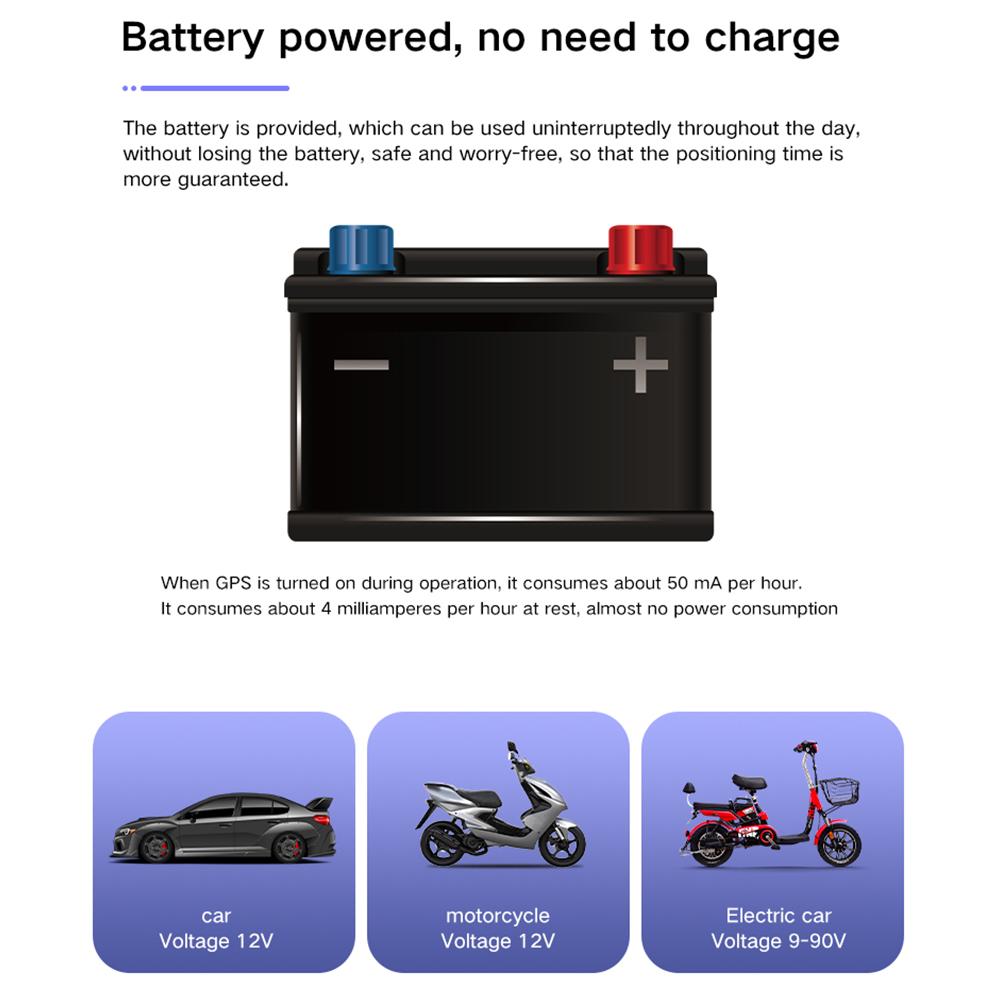 Устройство слежения за транспортным средством Система мониторинга в реальном времени Автомобильный мотоцикл GSM-локатор Водонепроницаемый портативный GPS-локатор Автомобильный интеллектуальный искатель