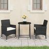 Day and Night - Day and Night Garden Bistro Set 3 Pieces Synthetic Rattan Black Tempered Glass