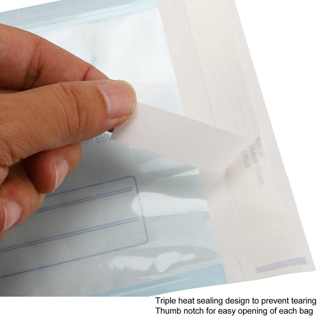 200 шт. Стоматологический самозапечатывающийся стерилизационный пакет Тройная термосварка Предотвращает разрывы Автоклавные пакеты для салонов красоты, ногтевых