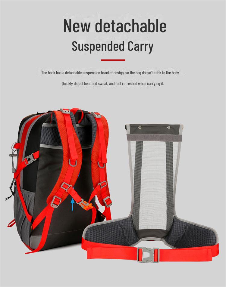 Водонепроницаемый рюкзак для походов и кемпинга на открытом воздухе объемом 40 л с дождевиком и встроенной подставкой