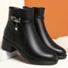 New Women's Boots Fashion Soft Leather Ankle Short Boot Wool Plush Platform Snow Boots for Women Winter Cotton Shoes