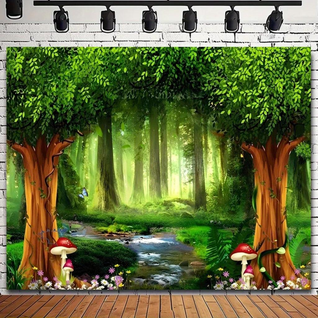 Fantasy Wonderland Background Wonderland Forest Butterfly Creek Decoration Used for Birthday Party Decoration