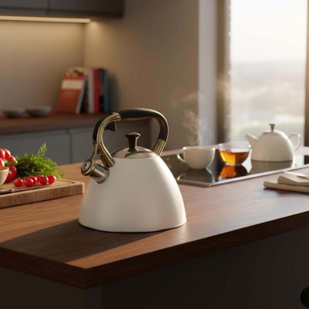 Stovetop Whistling Kettle Universal Cooktop Use Singing Tea