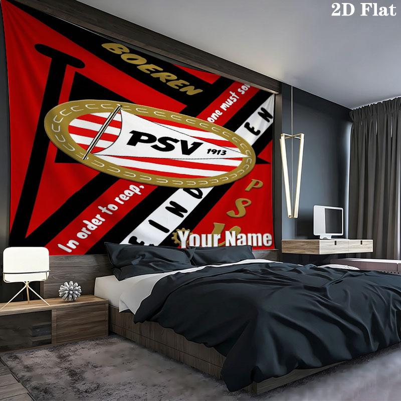 Philips Sport Vereniging Custom Name Wall Tapestry Aesthetic Wall Hanging Printed Fabric Blanket Decorative Tapestries for Bedroom Living Room Home De
