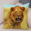 Africa Lion Pillow Case Decor Wild Animal Pattern Print Pillowcase Super Soft Plush Cushion Cover for Car Sofa Home 45x45cm