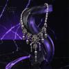 Vintage Alloy Pendant Multi-Layer Skull Tassel Necklace, Bracelet Lady Horror Necklace for Retro Ghost Head Women, Gothic Halloween Jewelry