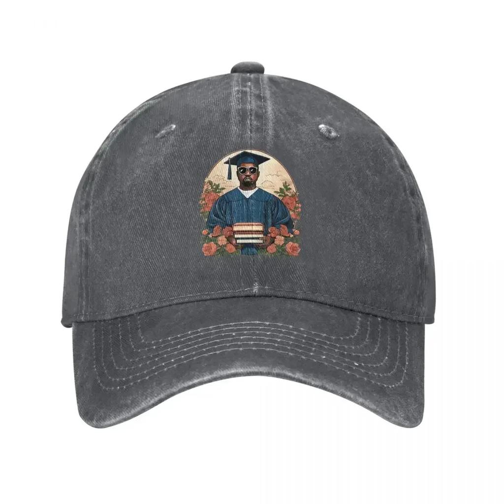 Kanye West Graduation Baseball Caps Classic Distressed Denim Meme Hip Hop Rap Snapback Hat Men Women Outdoor Adjustable Hats Cap