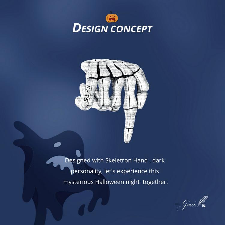 BAMOER стерлингового серебра 925 пробы, темный индивидуальный скелет, ручные подвески, бусины для женщин и девочек, браслет и браслет, ювелирные изделия своими руками