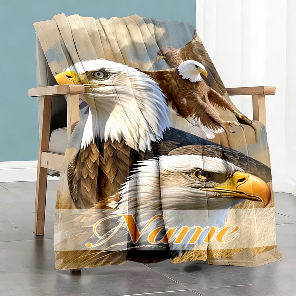 Cool Eagle Personalized Name Blanket Throw Customizable Blanket Comfortable Throw For Office Chair Seaside Home Decor Chair Four Seasons Universal