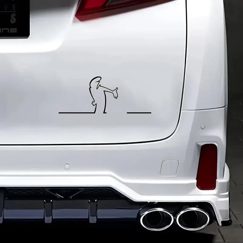 Наклейка на автомобиль в стиле минималистичного линейного искусства, на бампер и окно, на дверь, на стену, с дизайном мультяшного персонажа, украшение для дома, автомобиля