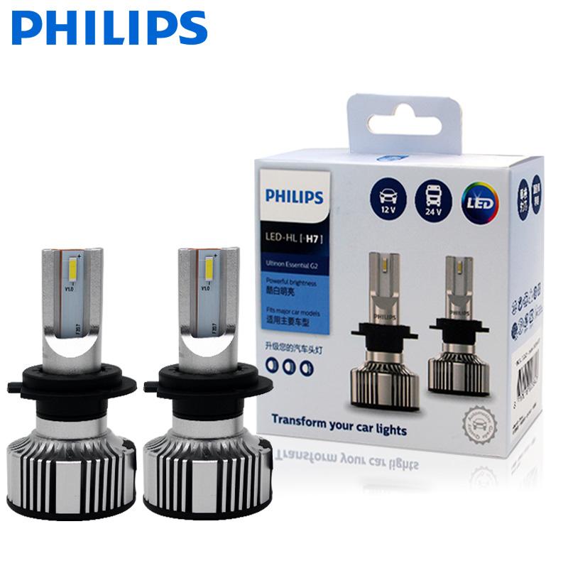 Светодиодные автомобильные фары и противотуманные фары Philips Ultinon Essential G2 H1 H4 H7 H8 H11 H16 HB3 HB4 H1R2 9003 9005 9006 9012 6500K (2 шт.)