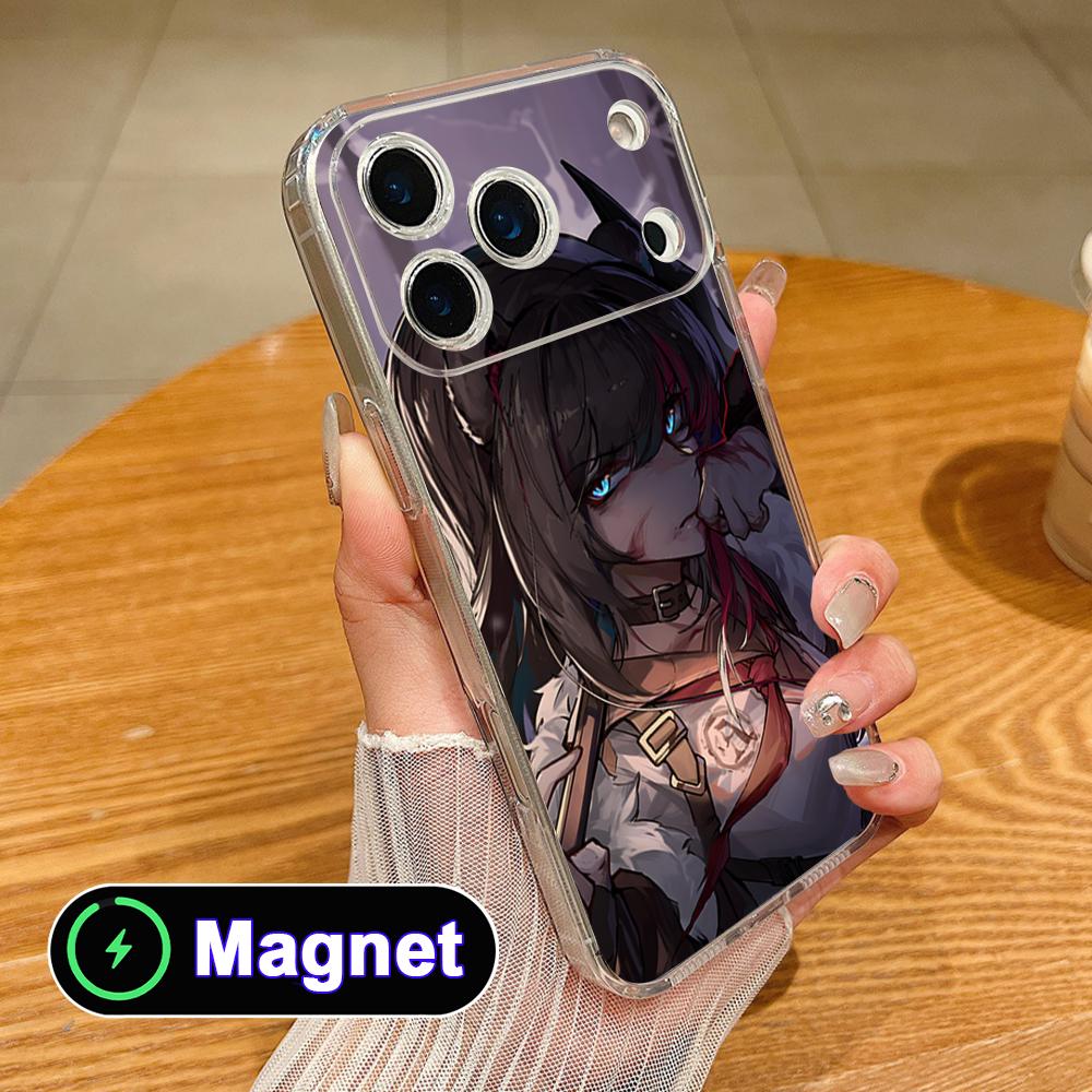 Arknights Zima Прозрачный ТПУ Magsafe Чехол для Мобильного Телефона для iPhone 17 16 15 14 13 12 11 Air Pro Max Plus Mini Цветной Чехол
