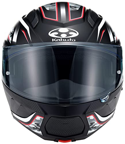 OGK Kabuto RYUKI ENERGY Motorcycle Helmet System, Flat Black/Red (Size: L)