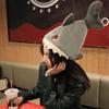 Men Women Winter Warm Plush Toy Caps Drumsticks Hats Cosplay Shark Hat Animal Hat Performance Hat