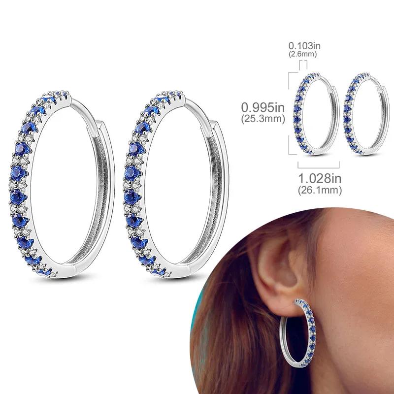 925 Sterling Silver Hoops Earrings Hypoallergenic Hoops Earrings with Zirconia Fashion High Quality Jewelry for Women Girls