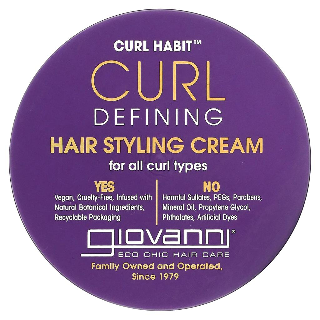 Giovanni Curl Habit, Крем для укладки волос, придающий форму локонам, подходит для всех типов кудрей, 10 жидких унций (295 мл)