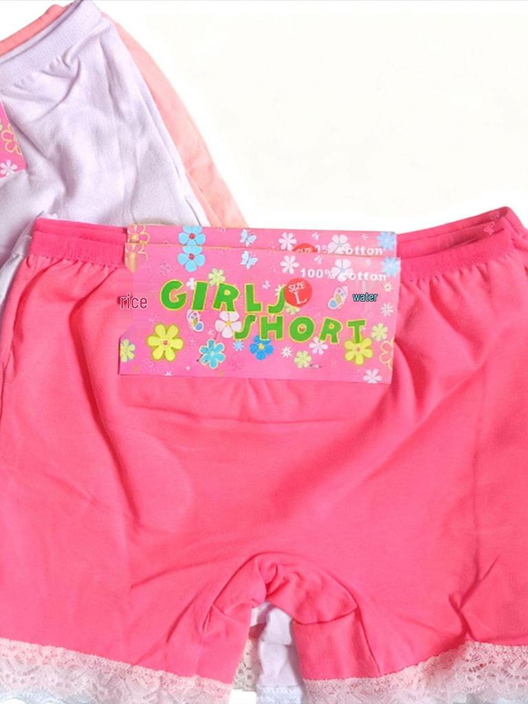 Кружевные трусики-бойлег для девочек из чистого хлопка класса А