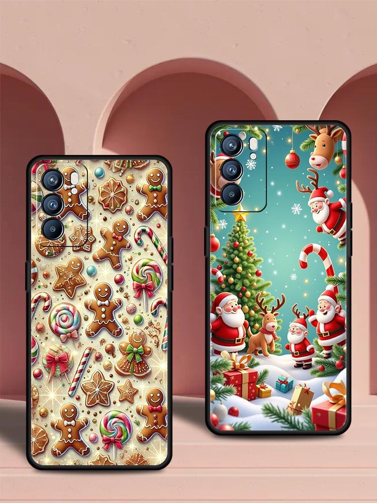 Чехол на телефон Новый год Рождество для Oppo Reno 13 12 11 10 7 F Find X5 X6 A98 A80 A79 A78 A57 A54 A31 A17 Pro 5G Мягкий ТПУ Чехол Сумка