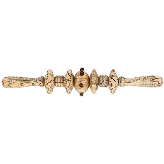 Массажер для фасций, приятный для кожи, Нескользящая ручка, Деревянное рифленое колесо, Многофункциональный массажер с гладким роликом для дома