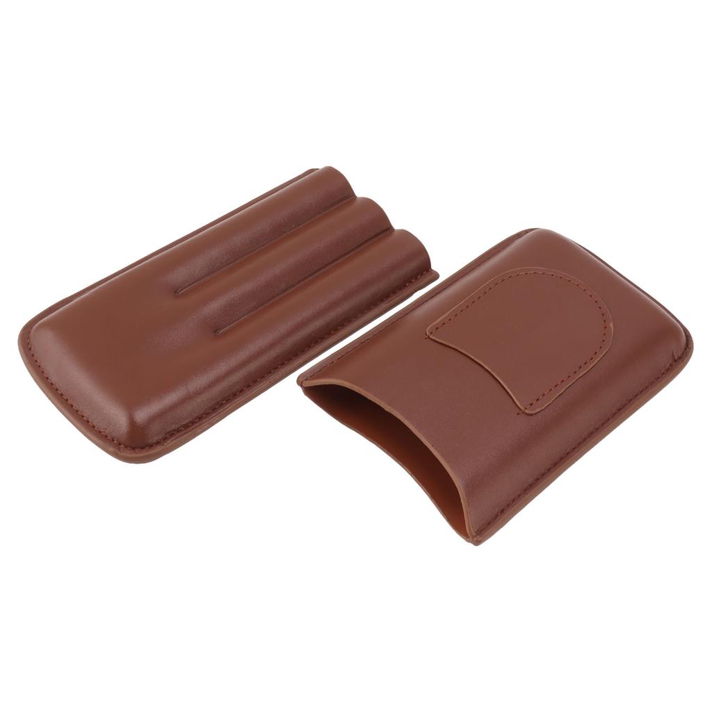 Cigarette Case Leather 3pcs Capacity Portable Cigar Storage Box with for Outdoor