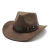 Suede Ethnic Style Tibetan Western Cowboy Hat Top Hat Autumn And Winter Men'S And Women'S Felt Hat Rivet Jazz Hat