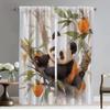 Kawaii Panda Элегантные шторы для комнаты для камеры, украшения на Хэллоуин, затемняющие шторы для домашнего интерьера, 2 шт., перегородка