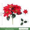 Букет из 5 головок искусственной пуансеттии, красные искусственные цветы пуансеттии, рождественское украшение, реалистичные горшечные украшения