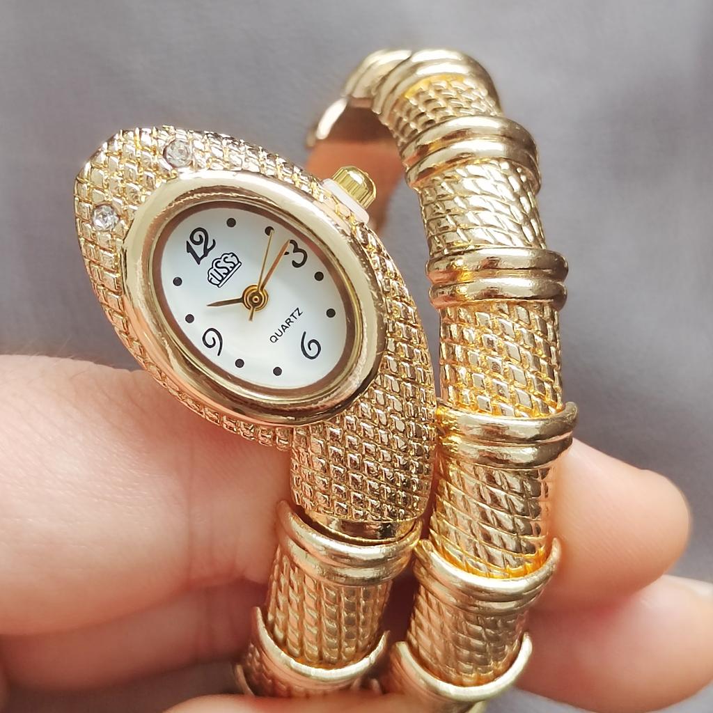 Women Quartz Watch Snake Watches Stainless Steel Bracelet Wristwatch Jewelry Gifts