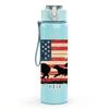 1PC American Flag Horse Cowboy Print 750ml Color Plastic Sports Water Bottle Leakproof Flip Straw Lid Suitable for Sports Office Home Use