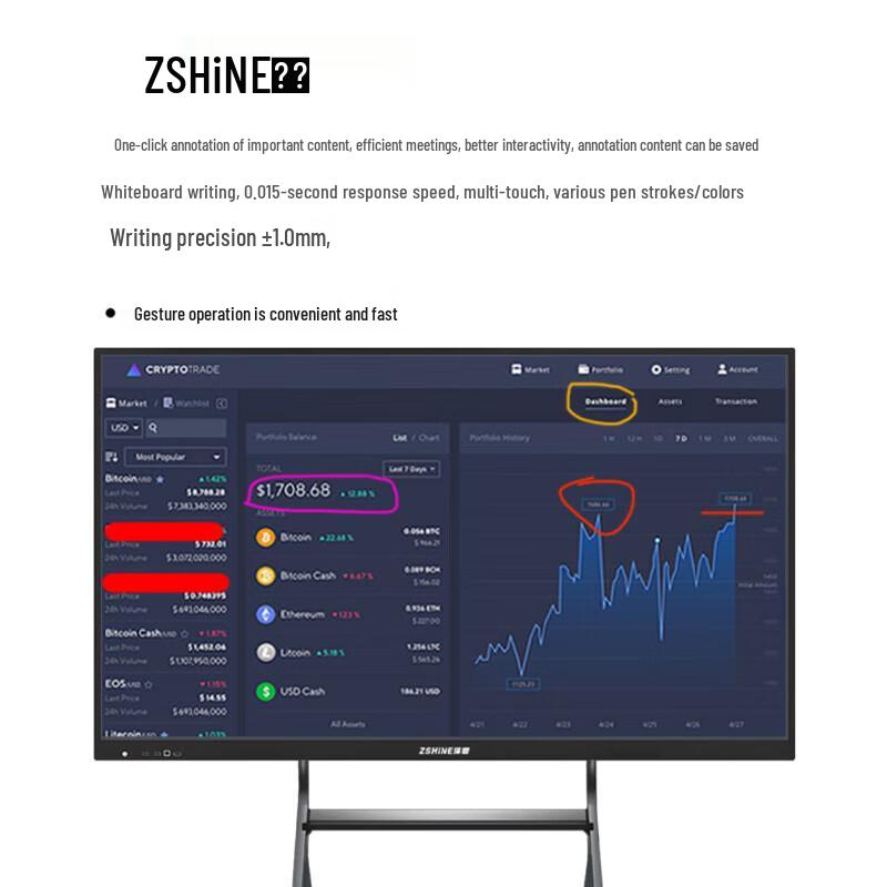 Zexian ZX-CLH Series i7 Dual System 4K Interactive Conference Flat Panel CN plug (adapter included)