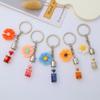 Creative Wishing Bottle Keychain Resin Eternal Flower Daisy Key Ring Fashion Backpack Pendant Car Trinket Accessories Decor Gift