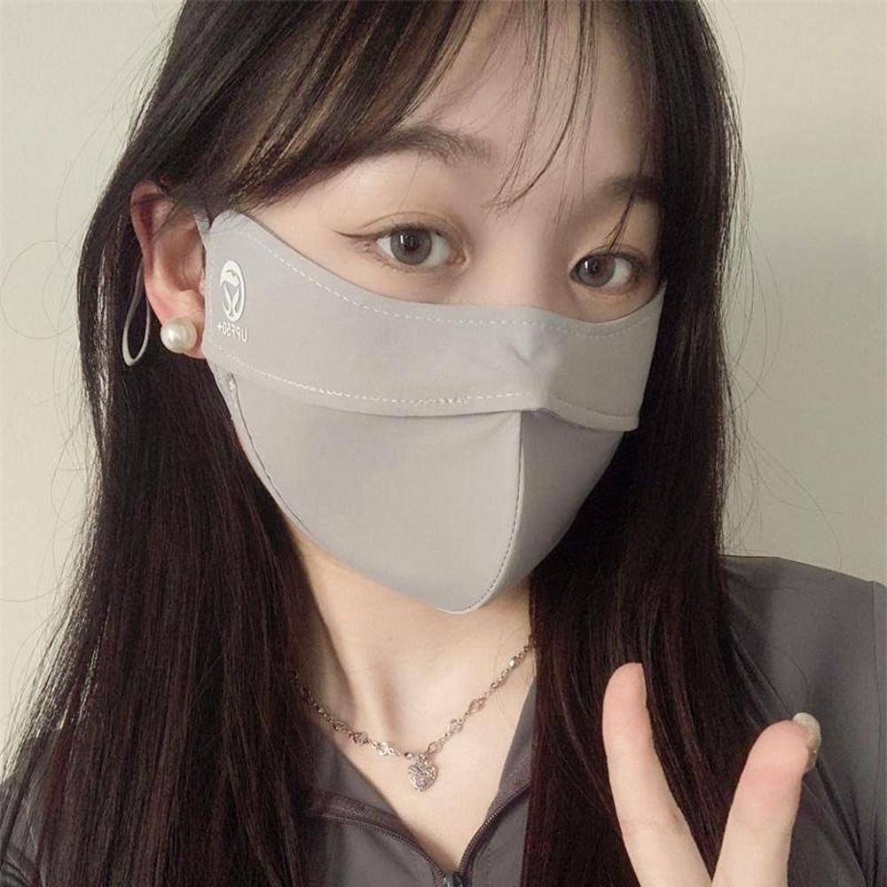 Eye Protection Sunscreen Veil Summer Sunscreen Face Scarf Face Gini Mask Face Cover Ice Silk Mask