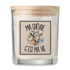 Bougie Parfumée - PLANETEE - « Ma Chèvre C'est Ma Vie » - Parfum Vanille - Verre 8,5x7 Cm - Couvercle Bambou
