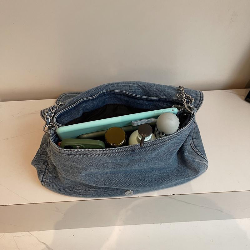 Сумка-мессенджер из денима, женская сумка через плечо, сумка через плечо с цепочкой