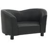 Pet Sofa Black 67 x 41 x 39 cm Faux Leather