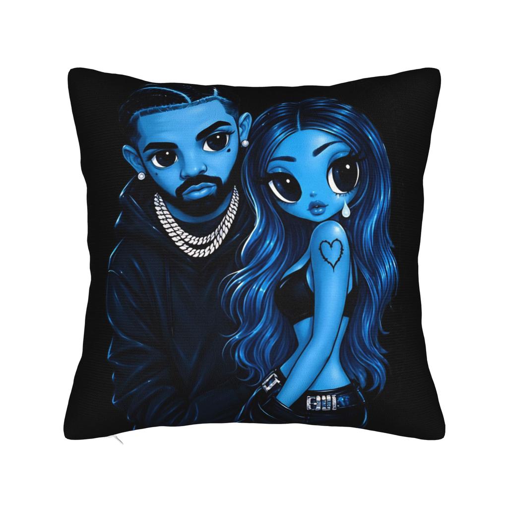 Karol G Chibi Hibiscus Tattoo Pillow Cover Cute Funny Pillow Case For Sofa Home Decor Soft Pillowcases Birthday Present