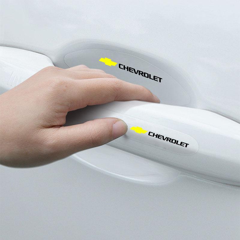 8 шт. Прозрачная накладка на ручку двери автомобиля Защитная наклейка от царапин Для Chevrolet Cruze Equinox Captiva Trax Malibu Tahoe Impala Sonic