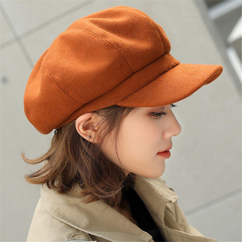 Casual Baker Boy Hats Autmn Winter Visor Hat Fedora Wool Caps Painter Cap Beret Hat Newsboy Cap