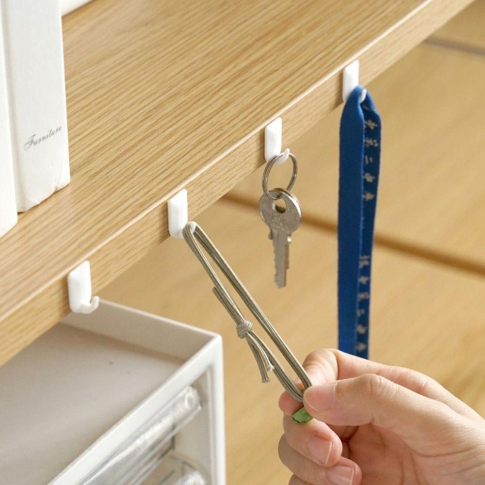 9pcs Strong Adhesion Self-adhesive Hook Mini Wall Hanger Portable Universal Hook Kitchen