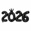 Корона 2026 Цифровые фольгированные шары 16 дюймов Украшение для вечеринки в канун Нового года Праздничные принадлежности Navidad 2026 Рождественские украшения Фотореквизит