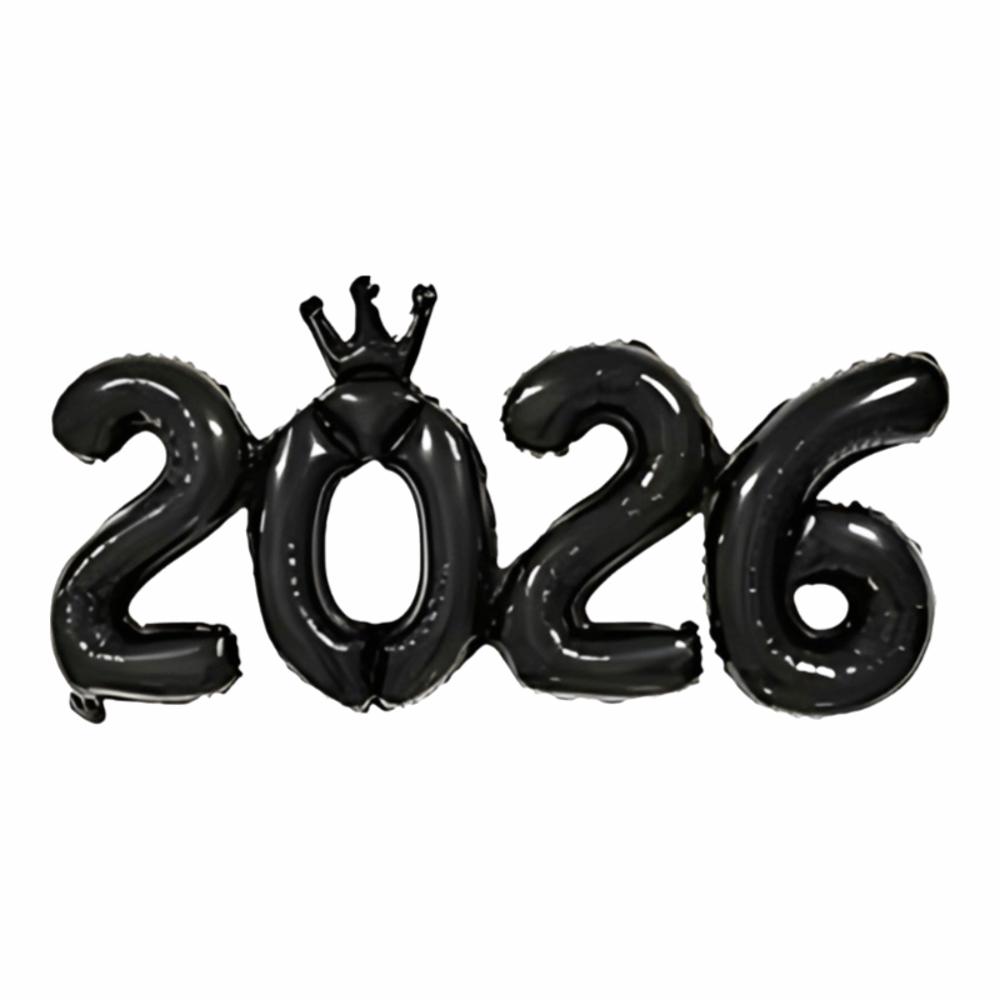 Корона 2026 Цифровые фольгированные шары 16 дюймов Украшение для вечеринки в канун Нового года Праздничные принадлежности Navidad 2026 Рождественские украшения Фотореквизит